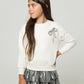 Girls Ivory Epi Bow Sweatshirt