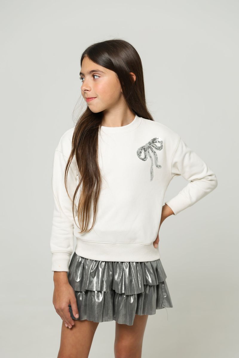 Girls Ivory Epi Bow Sweatshirt