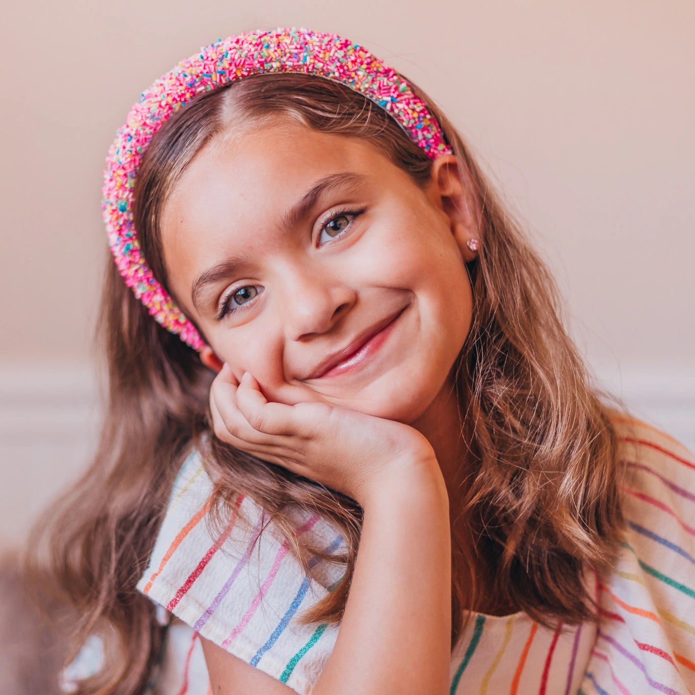 Turquoise Confetti Beaded Headband