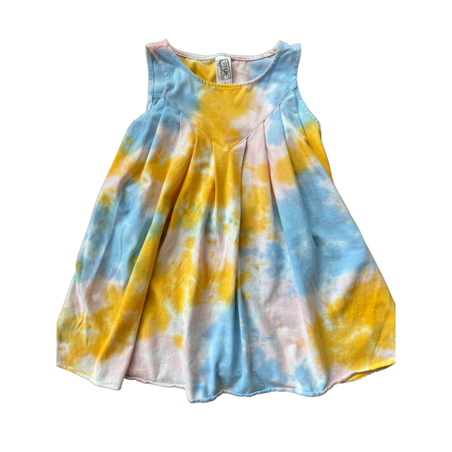 Vestido de tirantes plisado con efecto tie-dye para niñas