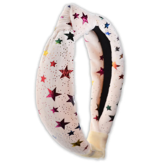 Metallic Star Velvet Knot Headband