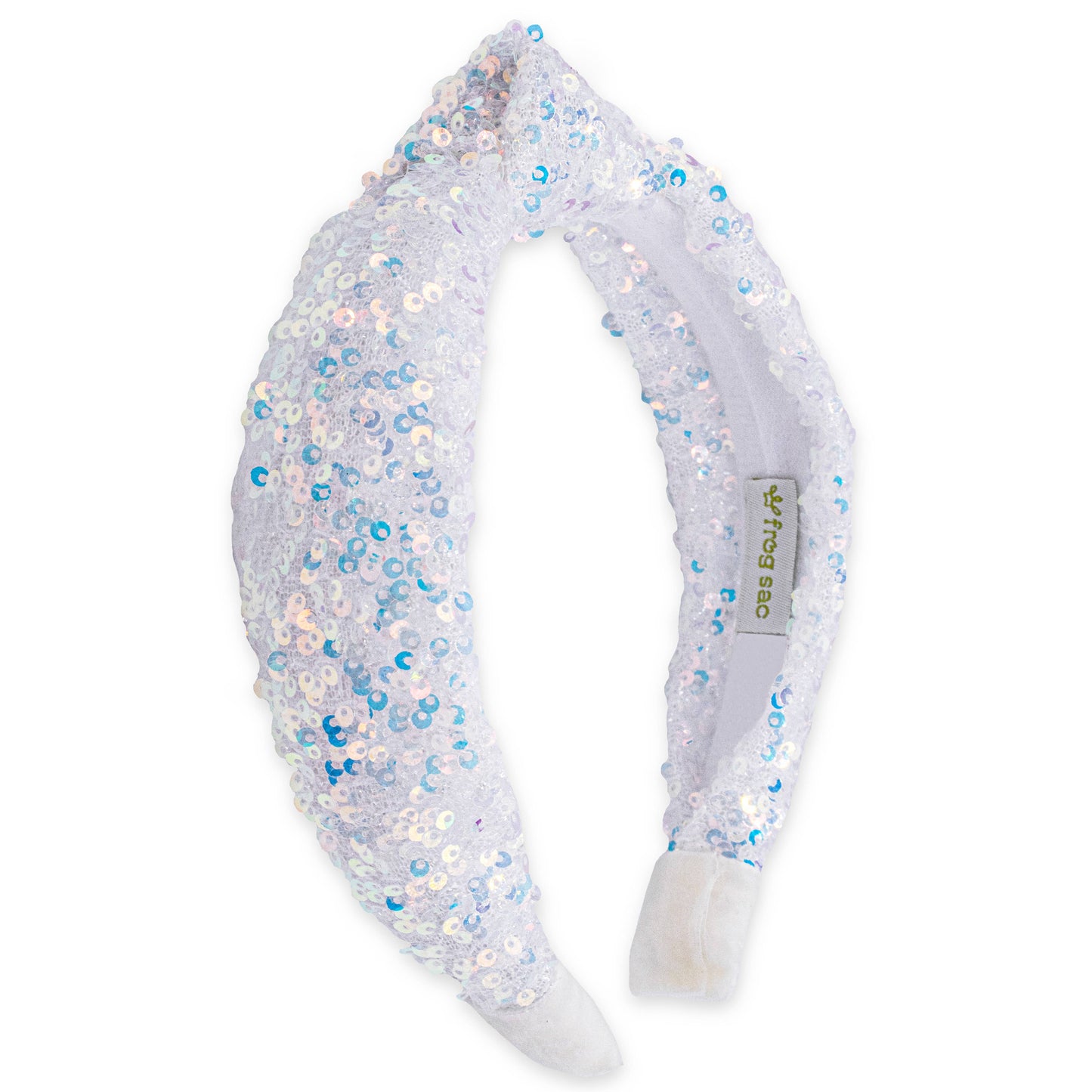 Girls White Sequin Knotted Headband