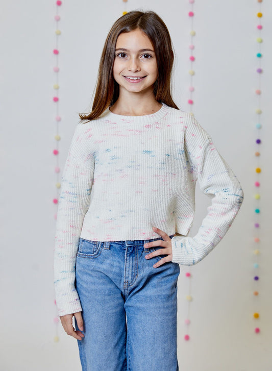 Girls Speckled Sweater