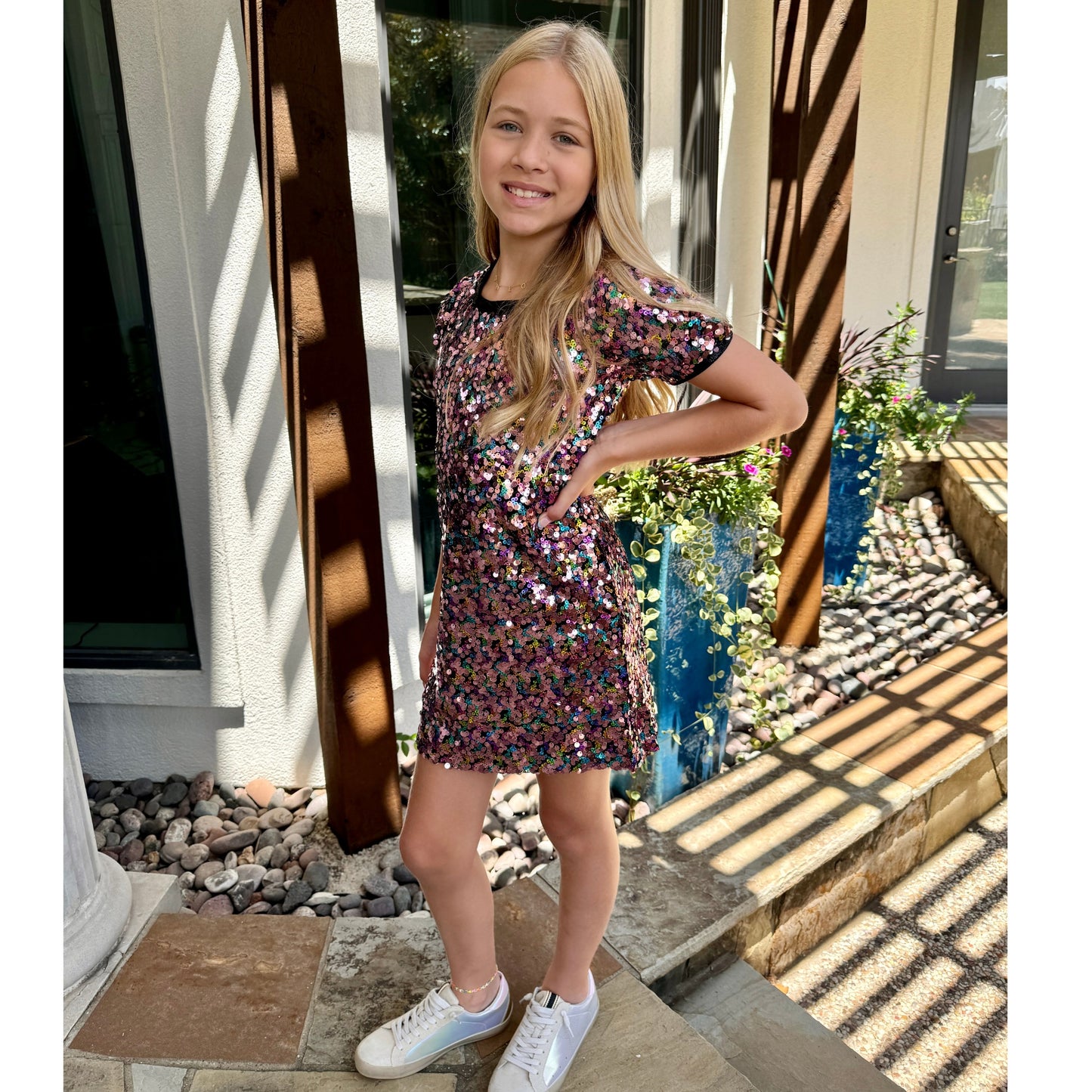 Girl's Rainbow Sequin Dress