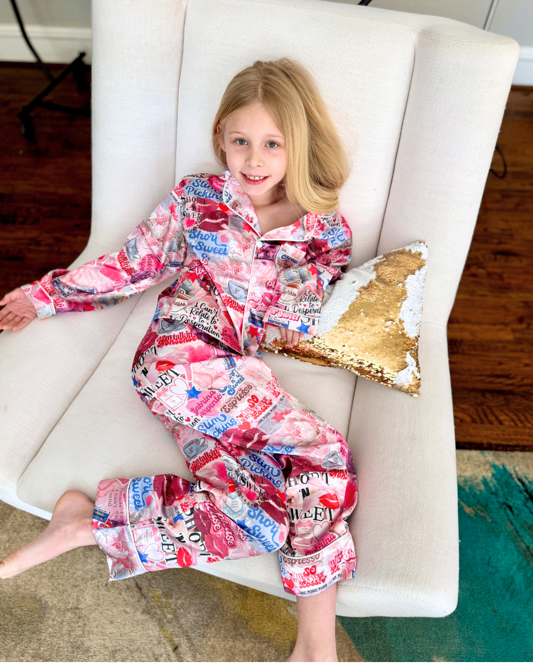 Girls Sabrina Carpenter Silk Loungewear Set