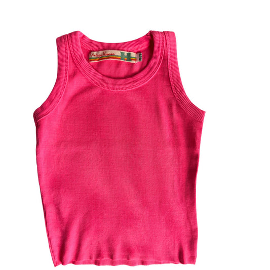 Girls Pink Ribbed Tank