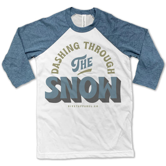 Camiseta de béisbol Dashing Through the Snow