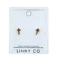 Catherine Cross Gold Screwback Stud Earrings