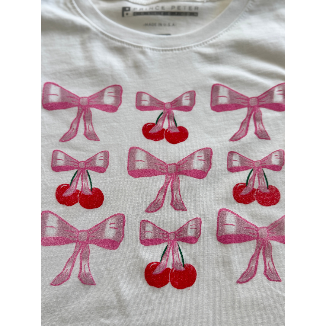 Girls Cherry Sweet & Bow-tiful Tee 🍒🎀