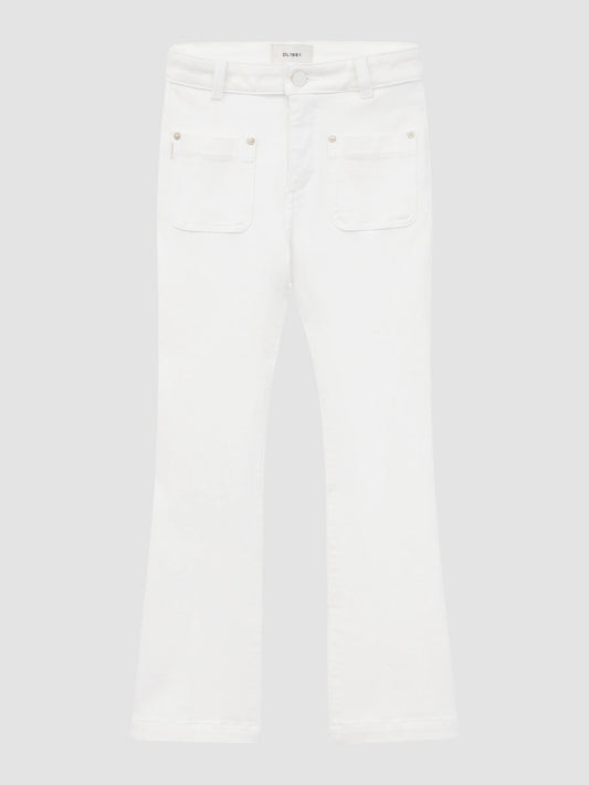 Niña Claire Talle Alto Bootcut en Blanco