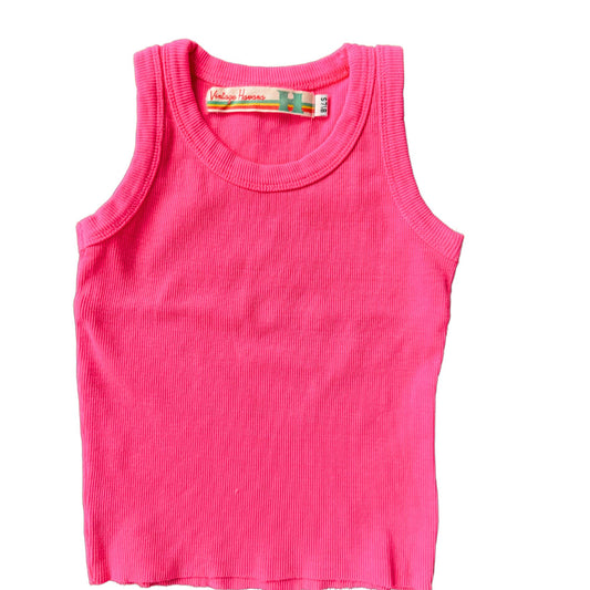 Girls Pink Ribbed Tank