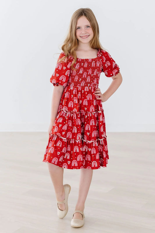 Vestido fruncido con volantes Cloud Nine para niñas 