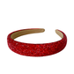 Red Crystal & White Pearl Padded Headband