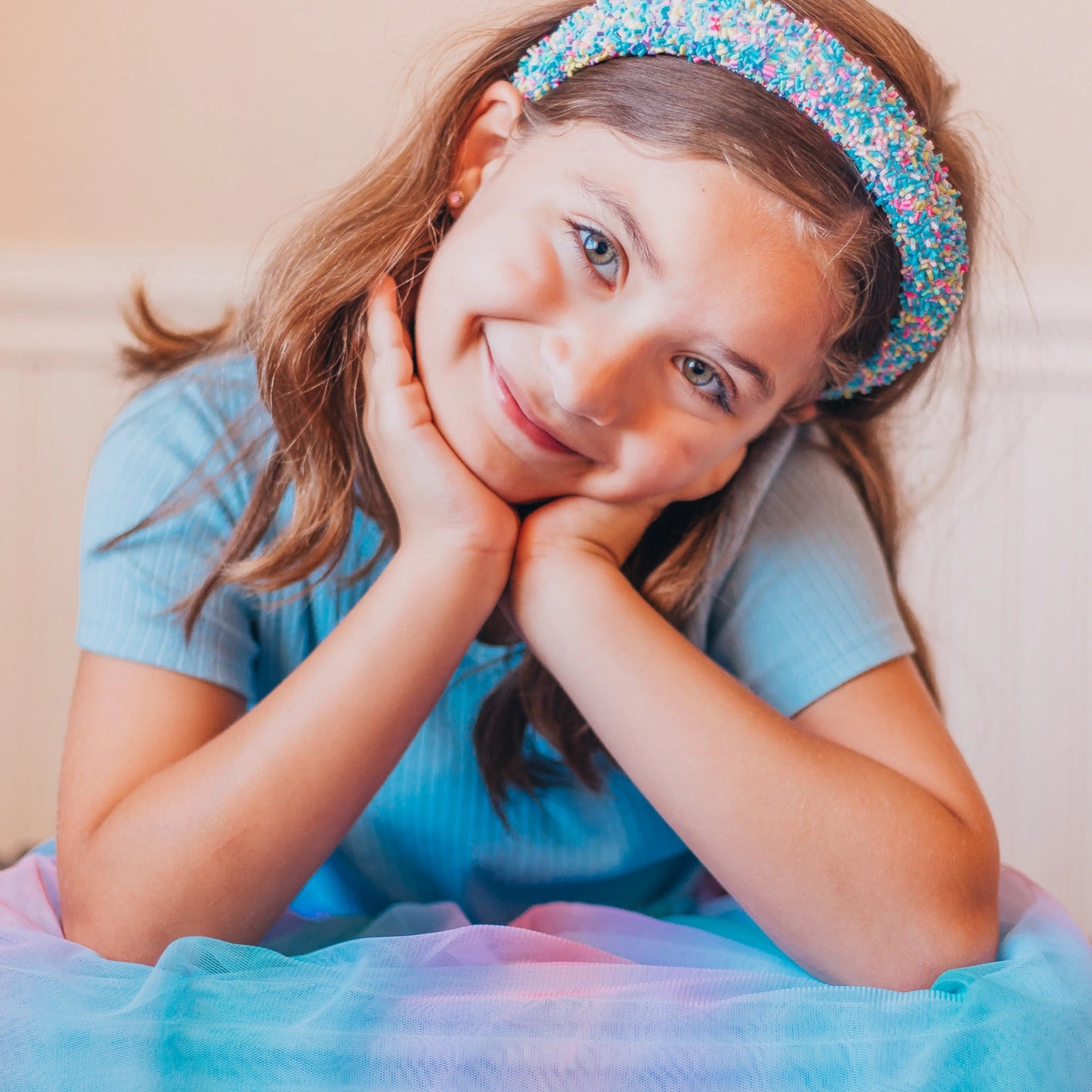 Turquoise Confetti Beaded Headband