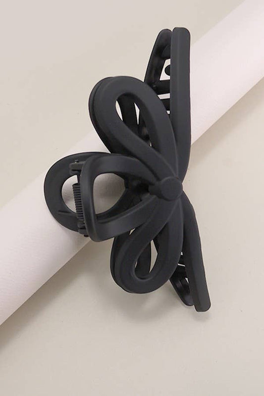 Matte Black or White Large Bow Hair Claw