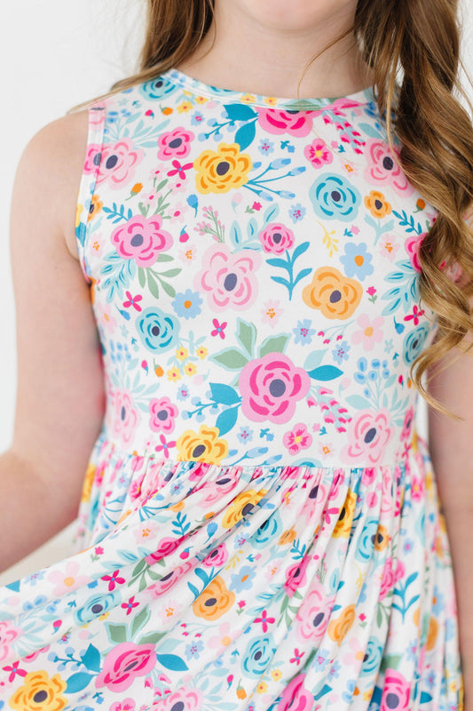 Girls Sunshine Blooms Tank Twirl Dress