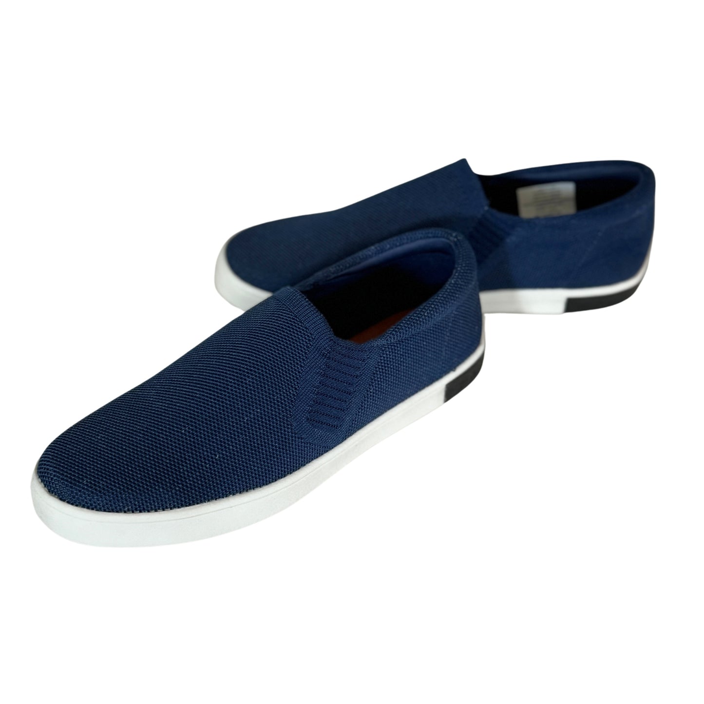 Boys Navy Knit Slip Ons