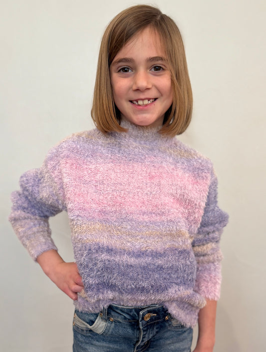 Girls Purple Sweater with Scarf