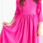 Girls Hot Pink Ruffle Twirl Dress