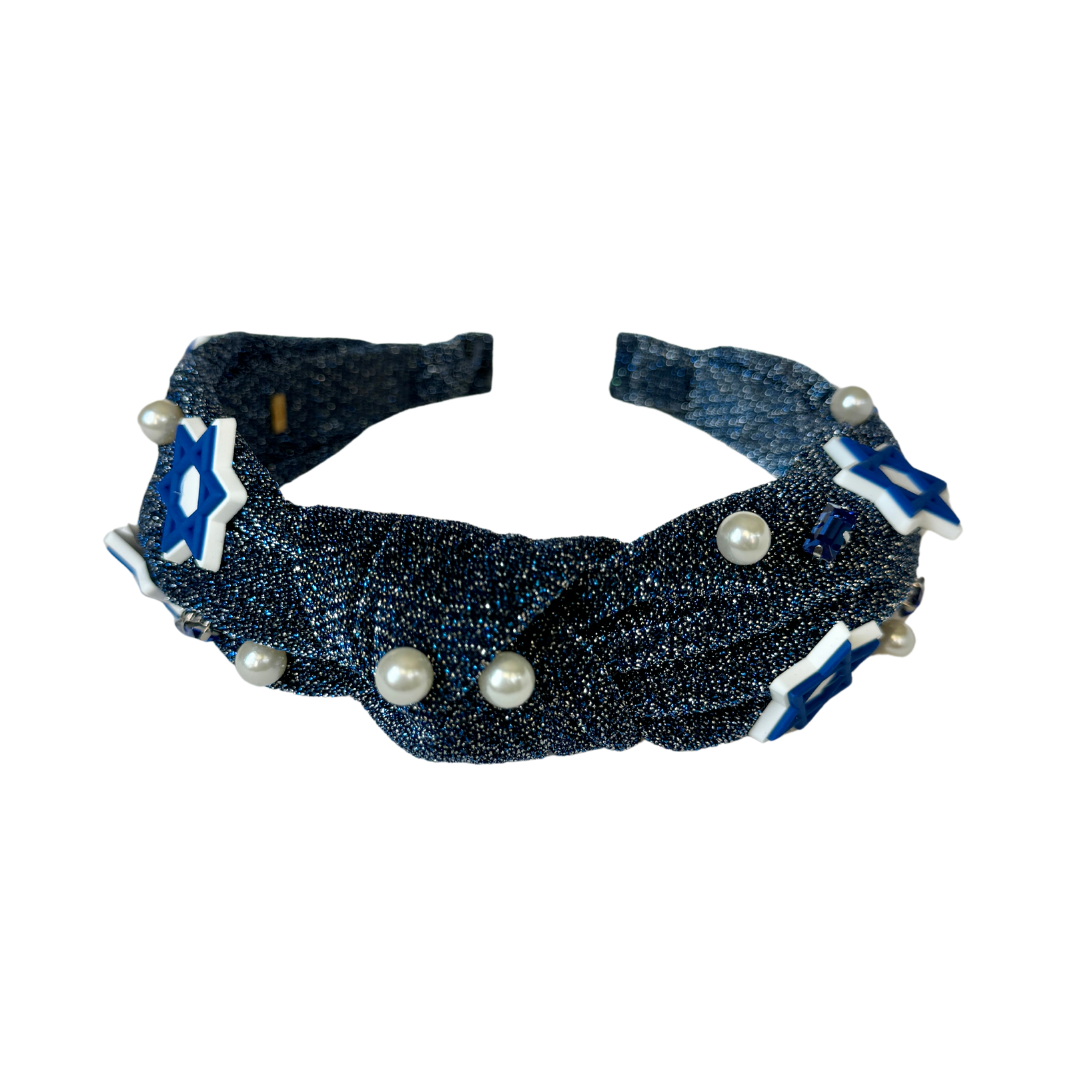 Hanukkah Charm Glitter Knotted Headband