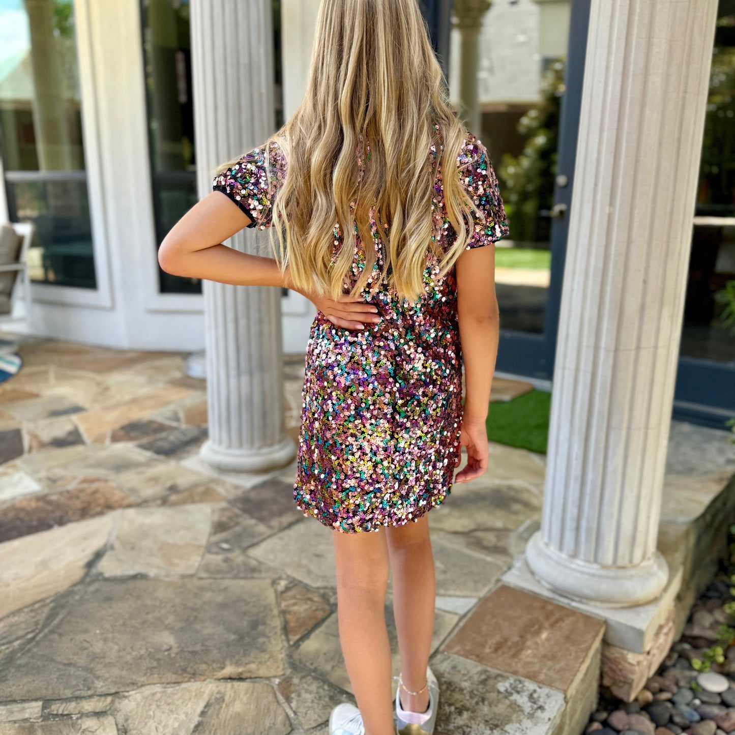 Girl's Rainbow Sequin Dress