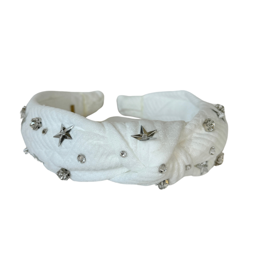 White Star Knotted Headband