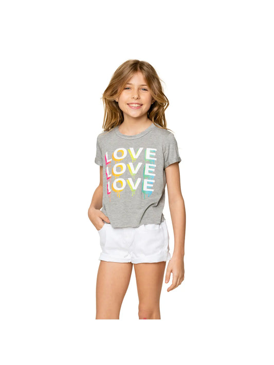 Camiseta corta Love para niñas