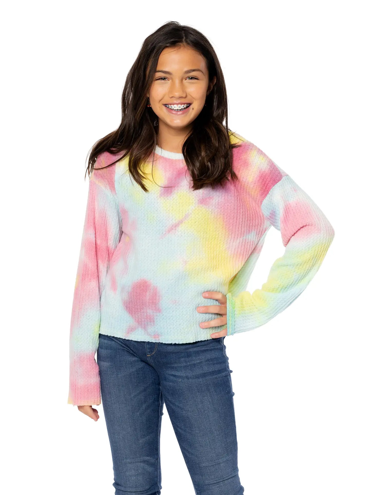 Girls Tie-Dyed Thermal Top