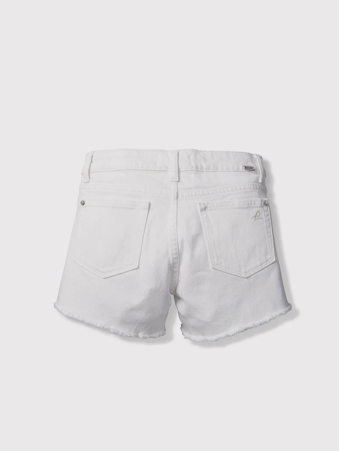 Girls White Lucy Frayed Denim Shorts