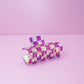 Checkerboard Iridescent Medium Hair Claw Clip