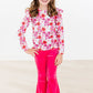 Girls Secret Garden Print L/S Ruffle Tee