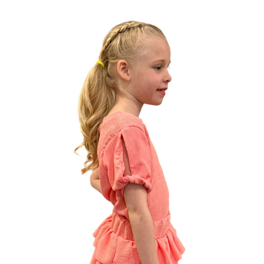 Girls Peach Crinkled Crepe Top