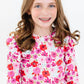 Girls Secret Garden Print L/S Ruffle Tee