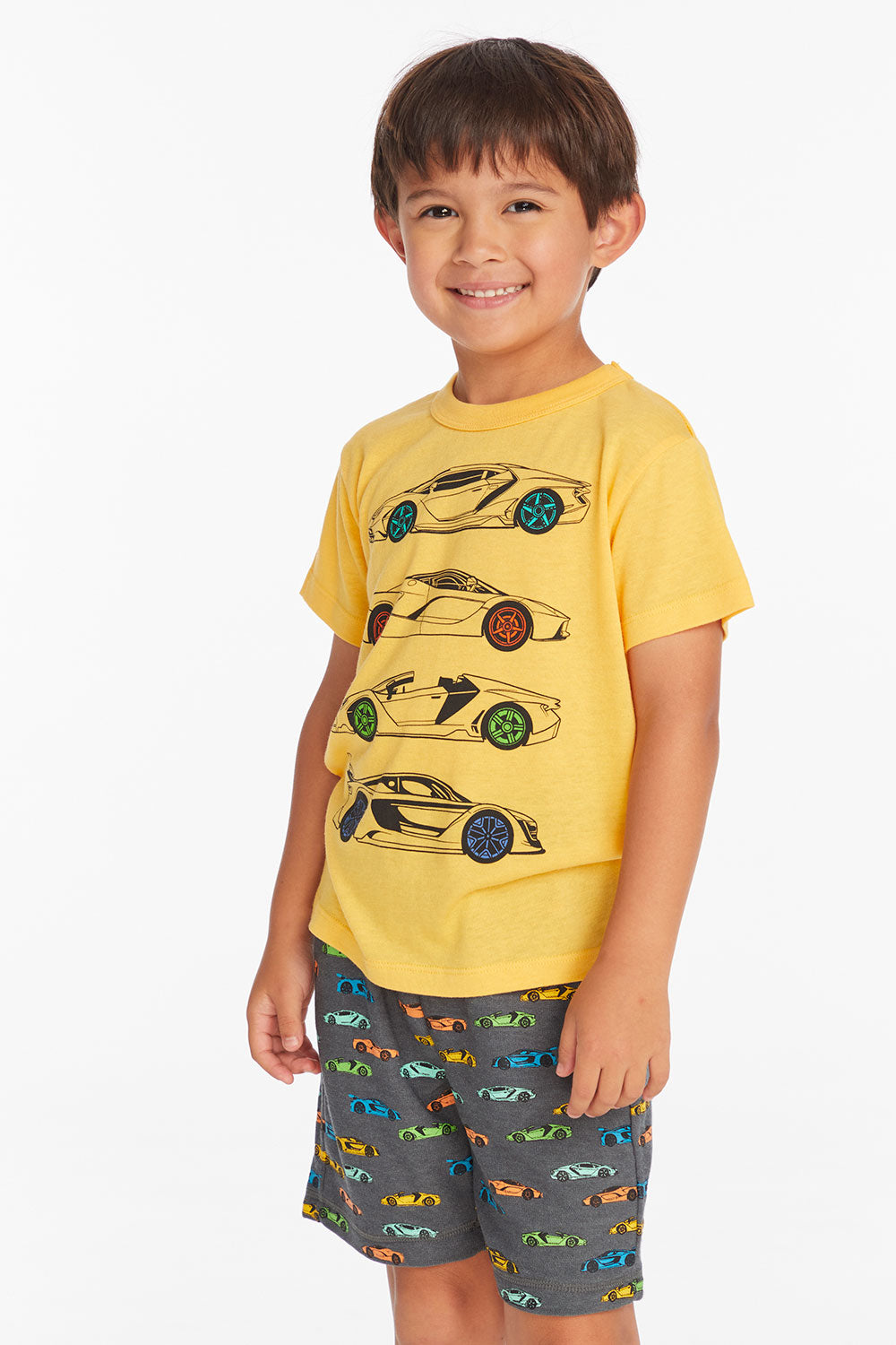 Camiseta de coche de carreras para niño