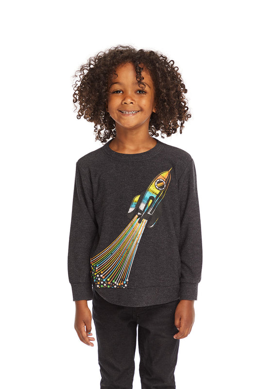 Boys Rocket Ship Long Sleeve Tee