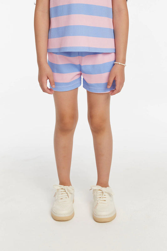 Girls Striped Bubblegum Shorts