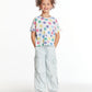 Girls Cropped Rainbow Stars Tee