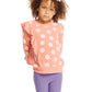 Girls Long Sleeve Smiley Ruffle Top