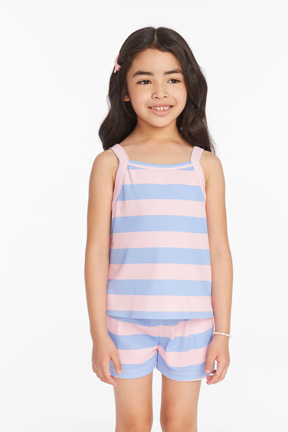 Girls Striped Bubblegum Tank Top