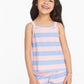 Girls Striped Bubblegum Tank Top