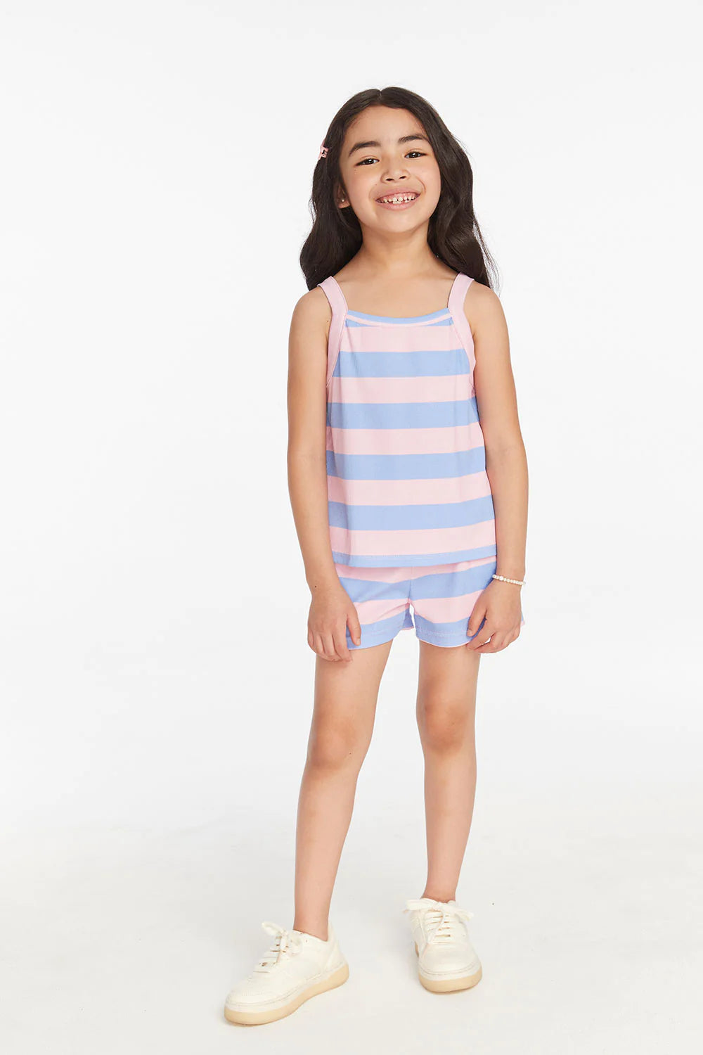 Girls Striped Bubblegum Tank Top