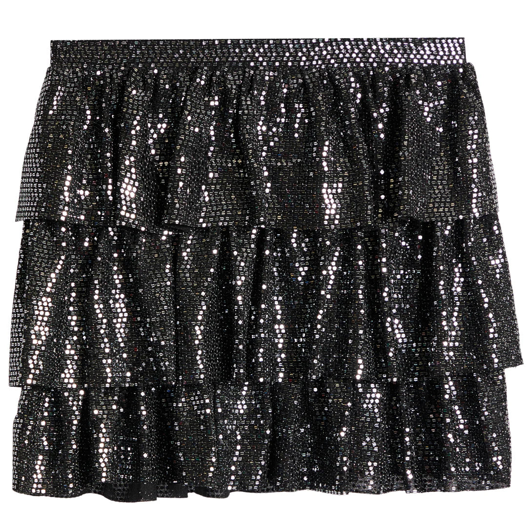 Metallic layered skirt best sale