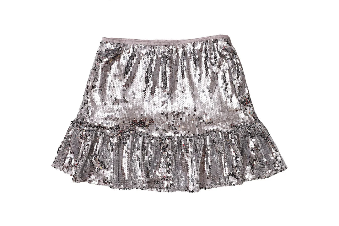 Girls Silver Sequin Skirt