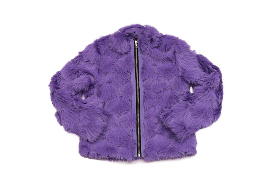 Girls Purple Faux Fur Jacket