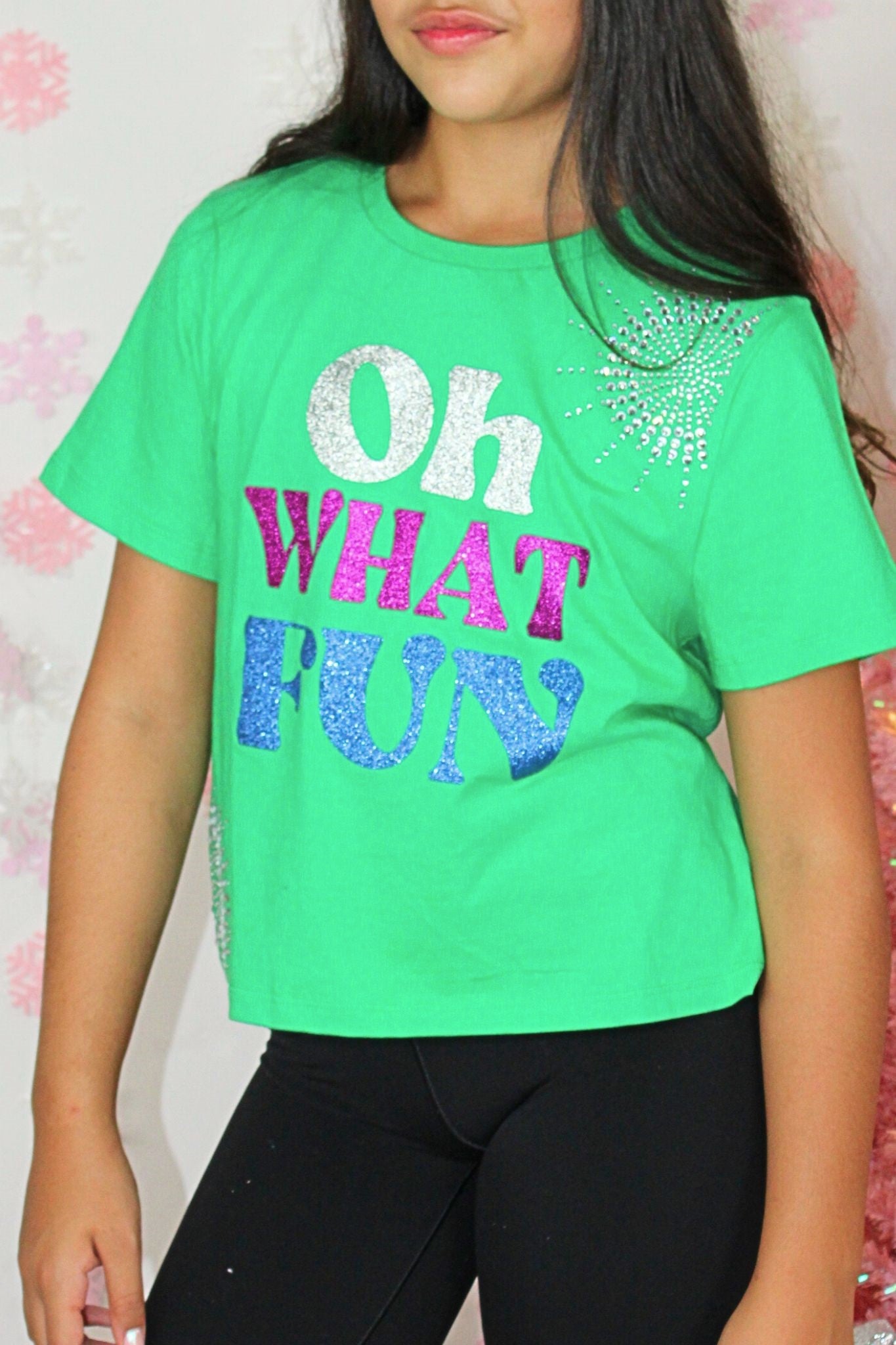 Girls Oh What Fun Graphic Tee