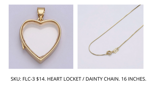 Customized Floating Gold Heart Locket- Locket & Chain