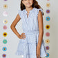 Girls Blue & White Embroidered Dress