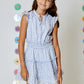 Girls Blue & White Embroidered Dress