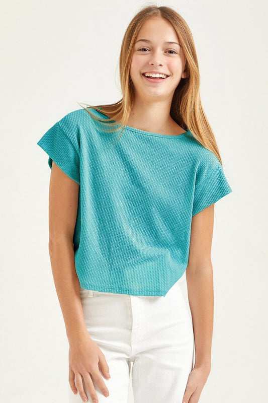 Girls Cap Sleeve Cropped Top