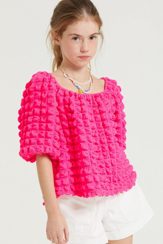 Girls Pink Bubble Top